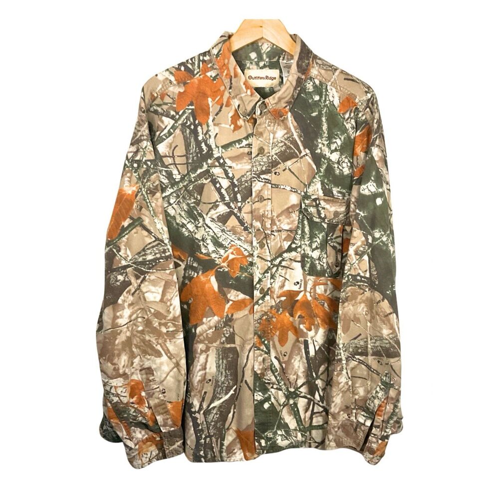 Outfitters Ridge Mens 3XL Camo Shirt Outdoors Long Sleeve Button Up Hunting Camp